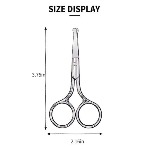 Pienet sakset, kulmasakset, nenäkarvasakset pyöreällä kärjellä mirror light