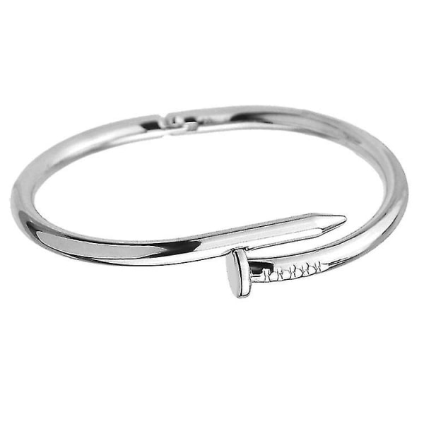 Fashion Bracelet Stainless Steel Couple Opening Bangle Titanium Nail Women Men