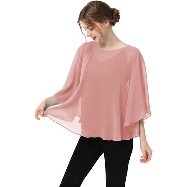Chic Chiffon Capes Damkläder Casual Sheer Sjalar Och Wraps