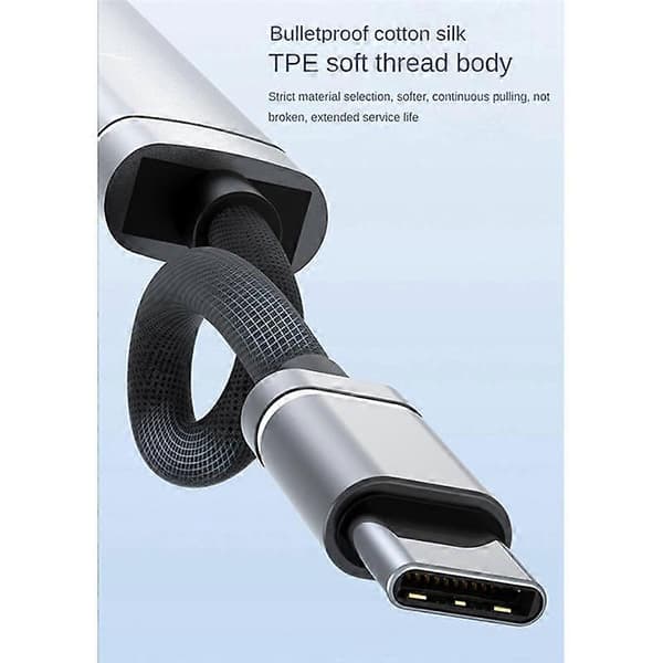 För Android Mobiltelefon Dator Surfplatta Portabel PD Laddningshub Typ-C USB C Expansionsdocka, Silver