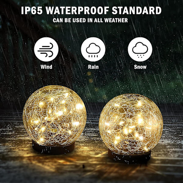 Solcelle utendørs lampe, 2 stk solcelle hagelamper, ip65 ip65 tench solcelle lampe for landskap, fortau, plen, trapp, terrasse (1
