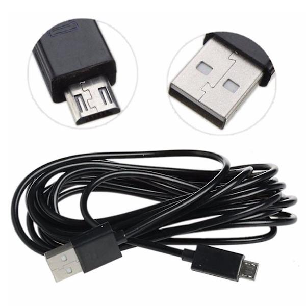3 meter Micro USB-kabel sort/hvid opladningsledning erstatning til