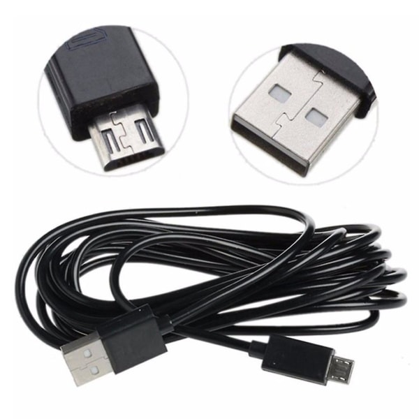 3 metrin Micro- USB -kaapeli, musta/valkoinen latausjohdon vaihto