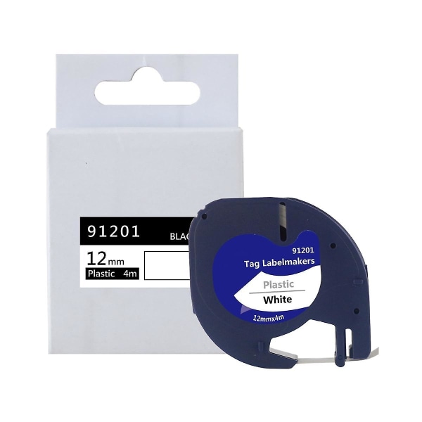 10 stk 91200 91330 etiketttape kompatibel for Letratag Plus Lt100h Lt100t Qx50 Refills Black On White