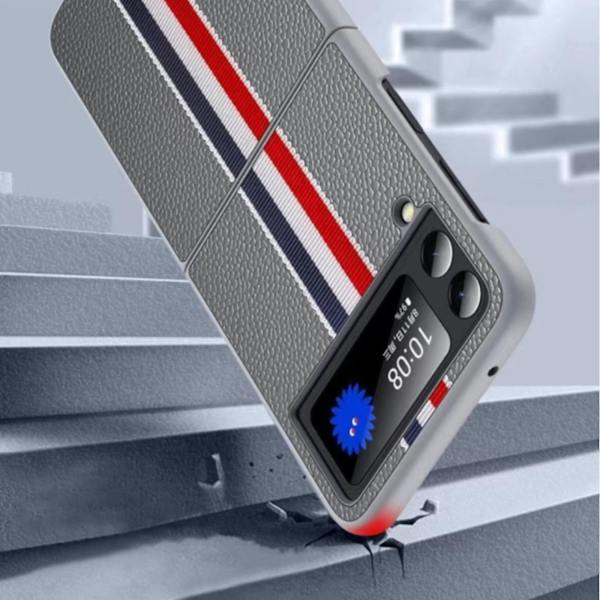 Äkta läder Limited Edition Kompatibel Samsung Galaxy Z Flip 4, Z Flip 4 Fodral Stötsäker Gray