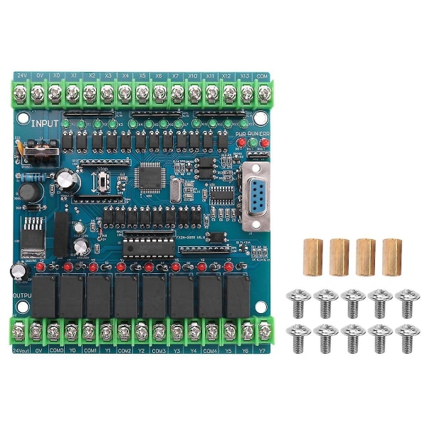 Programmerbar kontroller Fx2n-20mr Plc Industrial Control Board 12 Inngang 8 Utgang 24v 5a