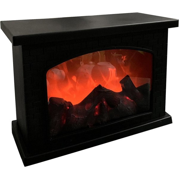 Pejs Lampe LED Flamme Effekt Rektangel Simulation Pejs Lygte USB LED Flammeløs Kunstig Pejs Lampe