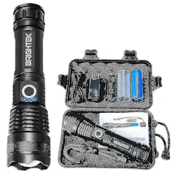 Super Lys 90000lm LED Taktisk Lommelygte Med Genopladeligt Batteri Zoombar