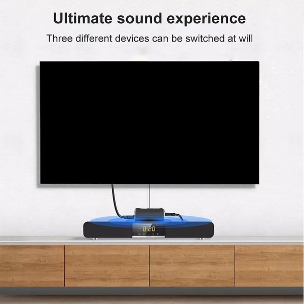 Spdif & Audio Switch 3 In 1 Ut Optisk Splitter Toslink Digital Optisk Audio Switch 3x1 Adapter