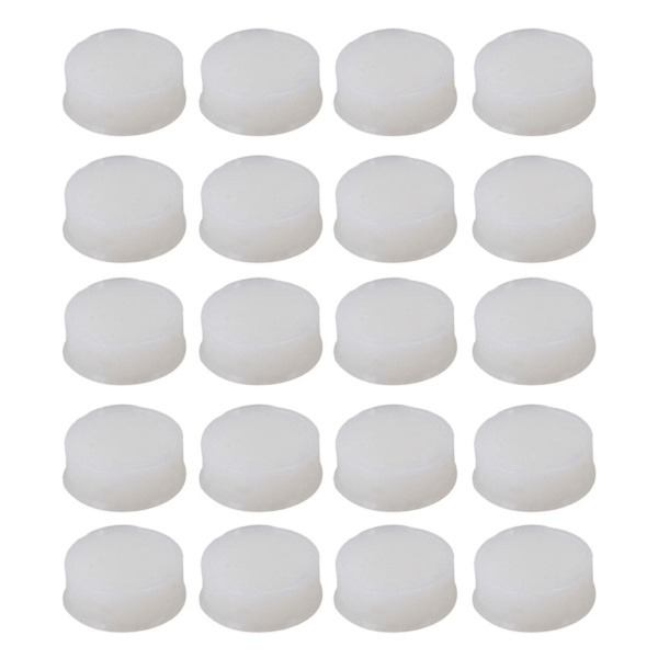 20 stk solide profesjonelle silikonplugger for åpen fløyte hvit 7,5x2,6mm