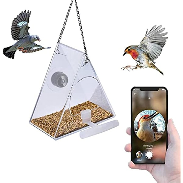 Smart fuglefoder med kamera, hd 1080p trådløst wifi nat-version videokamera, 170 ultra vidvinkel linse, fjernbetjening mobiltelefon ser