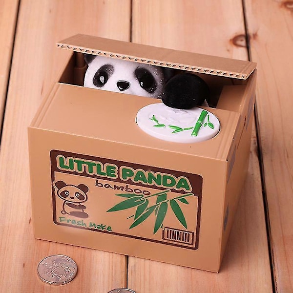 Panda som Stjäl Spargris, Spargris för Barn, Pengar Sparande Spargris, Stjäl Automatisk Pengar med Engelska, Kreativ Gåva