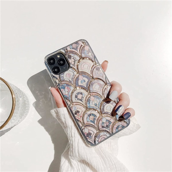 Ylellinen Glitter Quicksand phone case iPhone 7 Plus 8 Plus -puhelimelle Bling Mermaid Fish Scale Sparkle Iskunkestävä joustava cover