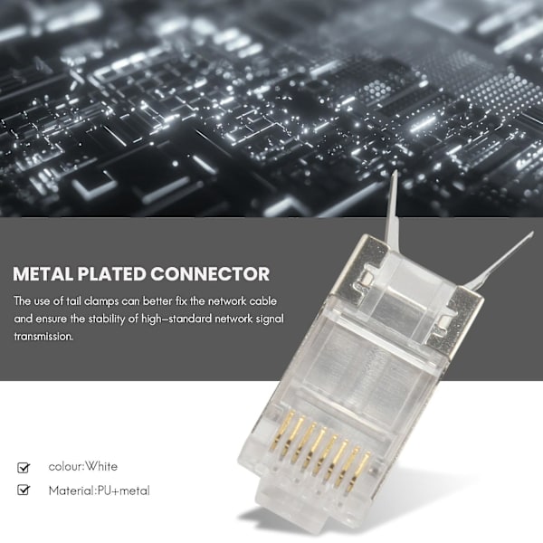 Rj45-kontakt Cat7 8p8c modulær Ethernet-kabelkontakt