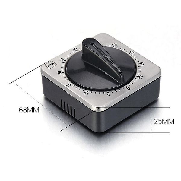 Kök Nedräkningstimer Magnetisk 60 Minuters Uppdragbar Mekanisk Timer Rostfritt Stål För Hembakning Matlagning Ugn