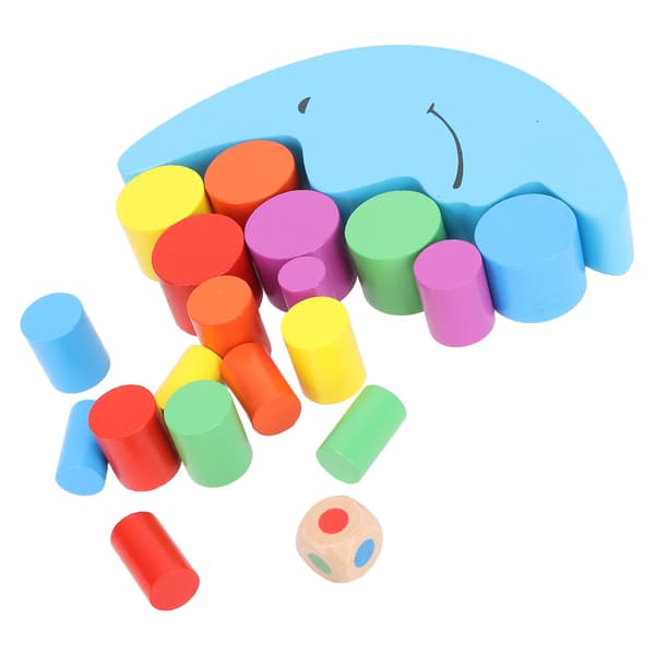 Kid Cylinder Stacking Blocks Wooden Funny Parent Child Interactive Building Stacking Blocks Educational Toy
