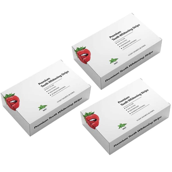 Premium tannblekingsstrips for sensitive tenner, profesjonell bleking uten peroksid, 14-dagers behandling 3 Boxes