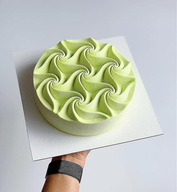 Tre-dimensjonal rund spiral blomster mousse kakeform - 1 stk