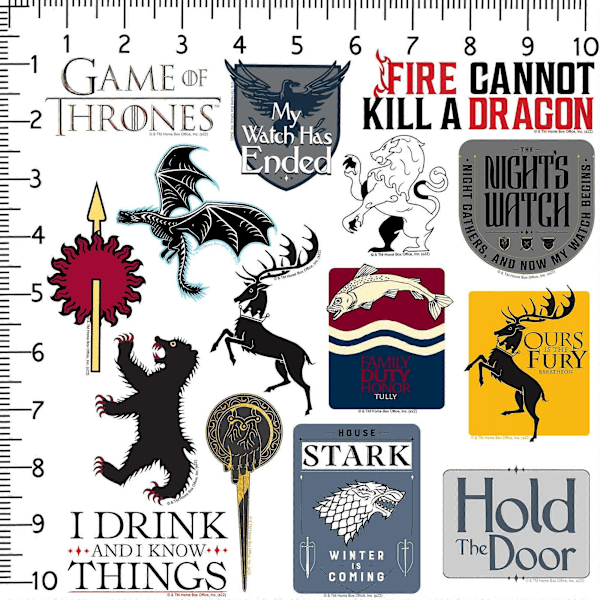Game Of Thrones Deluxe Sekalaisia Kuvioita Tarroja (100 kpl pakkaus)