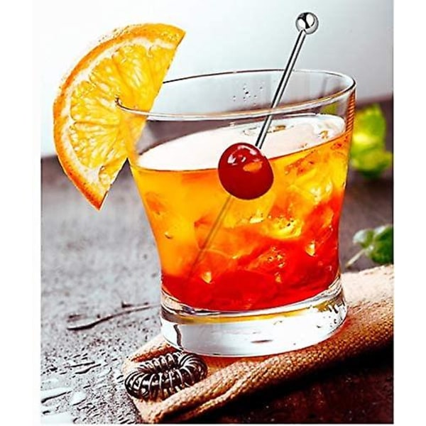 50 stk rustfrie stål cocktailpinner i metall, 4,3 tommer