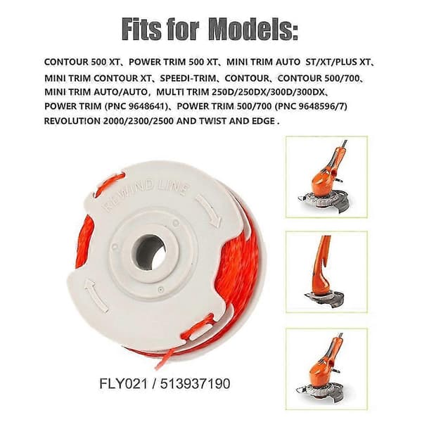 4-pack Fly021 Trimmertrådsspole för Flymo Sladdlösa Trimmers