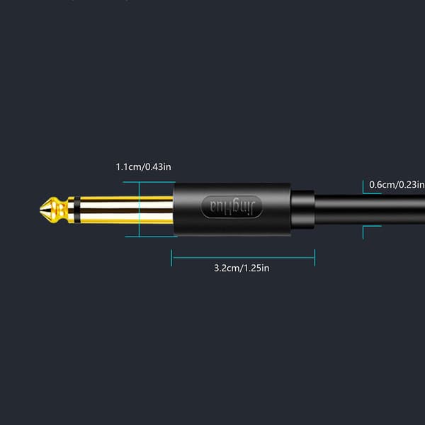 Gitarledning 6.35mm Mono Jack til Jack / Instrumentkabel / Patchledning