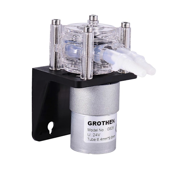 GROTHEN DC 24V Peristaltisk Pumpe med Silikoneslange Høj Flow Vand Væskepumpe Doserings Vakuumpumpe Selvansugende Anti-Korrosion Justerbar Flow til DI