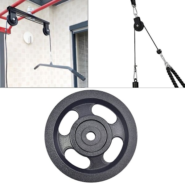 100 mm musta nyloninen laakerirulla pyöreä kuntosalirulla pyörän laakerin vaihto