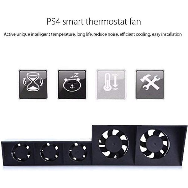 Ps4-jäähdytystuuletin, USB-ulkoinen jäähdytin 5 tuuletinta Turbo-lämpötilan säätö Jäähdytystuulettimet Ps4-pelaamiseen