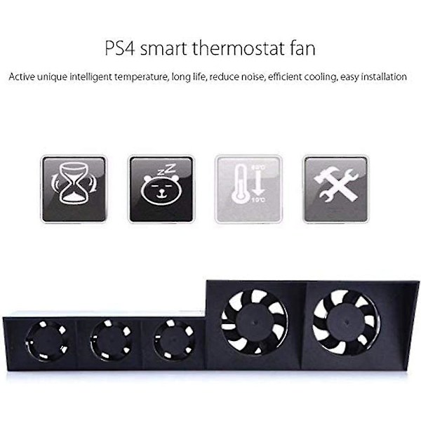 Ps4 kjølevifte, usb ekstern kjøler 5 vifte turbo temperaturkontroll kjølevifter for PS4 Gaming Con