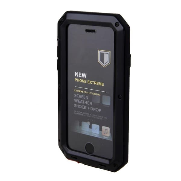 Vanntett støtsikker aluminiumsdeksel for iPhone 6 Plus / 6s Plus - svart