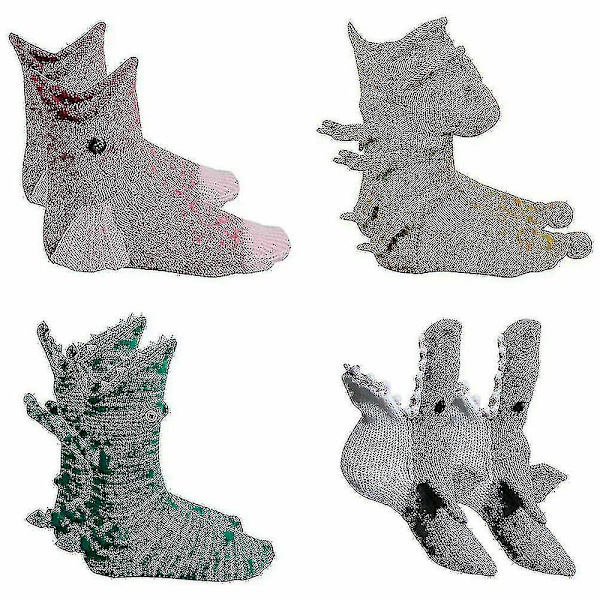 Strikkede krokodille sokker dyr sokker strikkede nyhed vinter varm julegave S Green Crocodile Socks