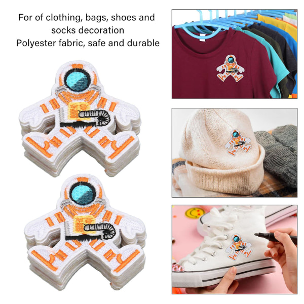20 kpl kirjontamerkki Spaceman Shape Shape ompelumerkki vaatteille käsilaukkujen koristeluun