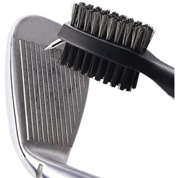 2-Pack Golf Club Brush Groove Cleaner med uttrekkbar glidelås og aluminium karabiner rengjøringsverktøy