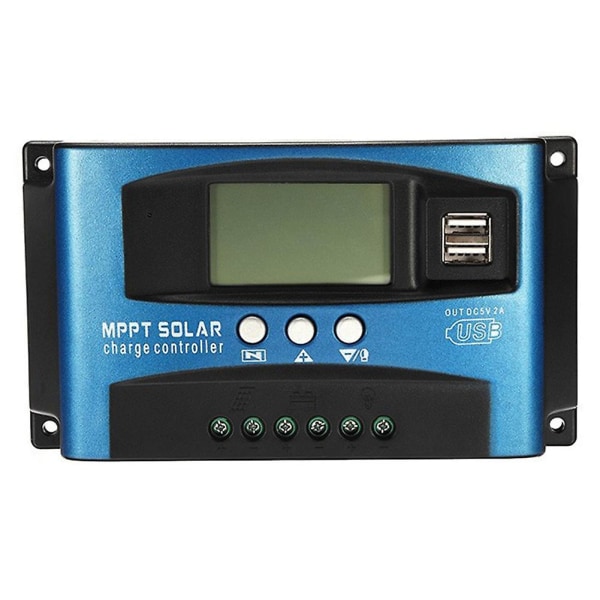 100a Mppt Solar Ladningsregulator Dual Usb Lcd Display 12v 24v Auto Solcellepanel Lader Regula