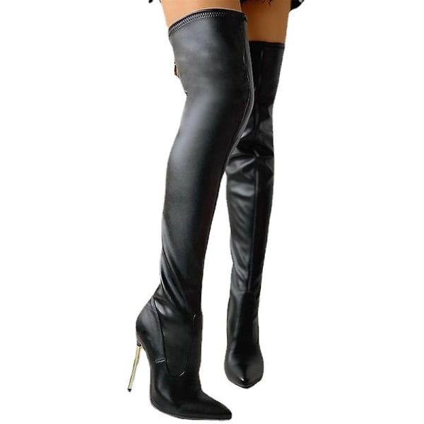 Sexy Stretch Over Knee Boots Ekstreme lårhæler for kvinner black 35