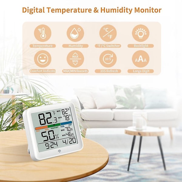 Temperatur Fuktighetssensor C Tilbake Digital Temperatur Man Høy- Sensor