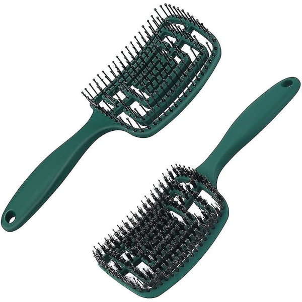 2 Pack Hair Brush,curved Vent Brush Paddle Brush Faster Blowdrying Hair Brush