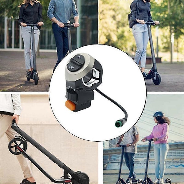 3-i-1 E-cykel Strömbrytare Elektrisk Scooter Framlampa Signalhorn Blinkers På/Av Knapp Ljusströmbrytare för Elcykel