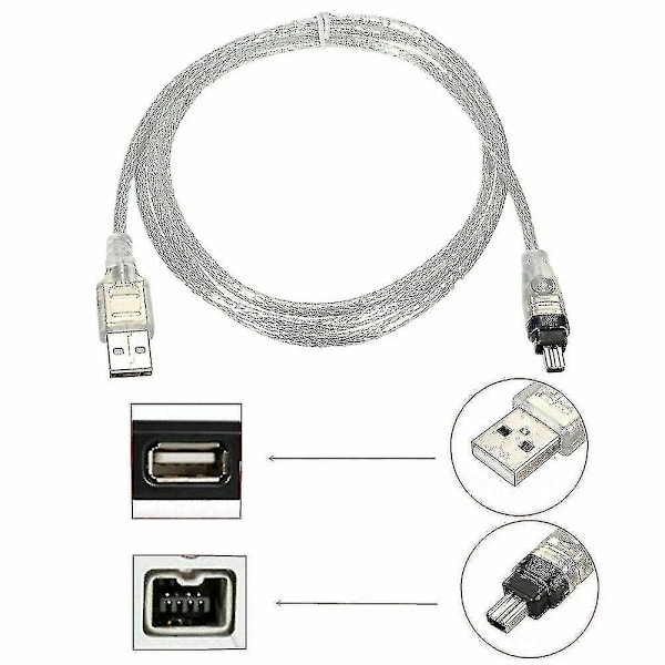 For Mini DV Minidv USB Datakabel Firewire IEEE 1394 HDV Videokamera til redigering PC 2024-Ny-D11