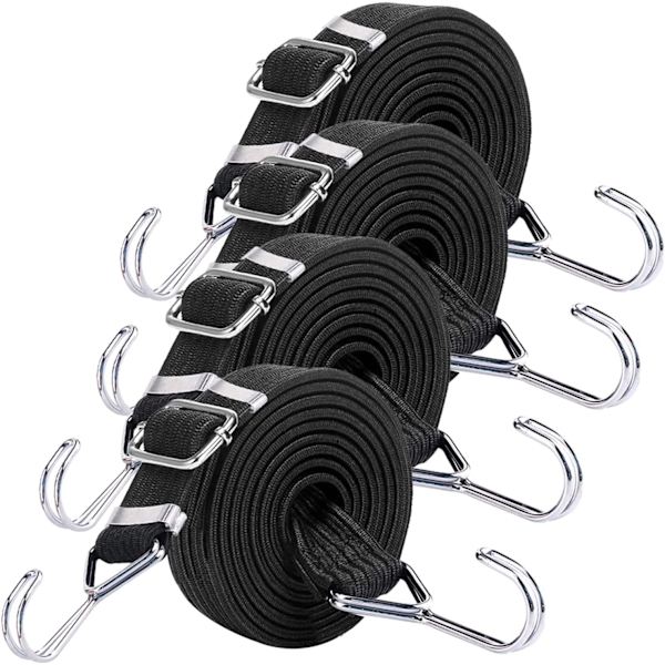 Stykker af elastisk snor med krog, 2 m elastisk snor med krog