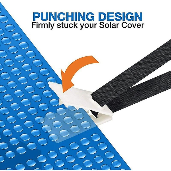8 stk. pool cover rulle rulle stropper og clips ruller pool sol cover rulle til nedgravet pool rulle solrør