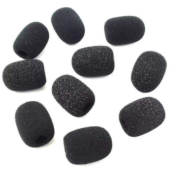 100 stk. Mikrofon Headset Vindskærm Svampe Skum Sort Mikrofon Dæksel 30mmx8mm