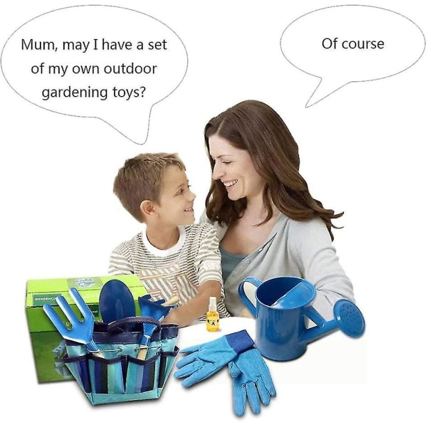 Børns haveværktøjssæt Børns udendørs havesæt Børns haveværktøj (blå)