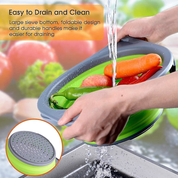 Ollapsible Colander Sil, Oppbevaringskurv Sil For Frukt Grønnsak, Plassbesparende Sammenleggbar Mesh W