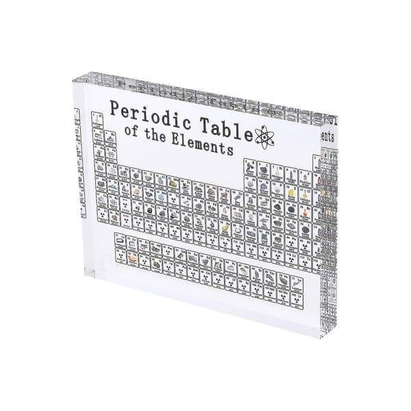 Periodisk system med elementer, akryl borddisplay ornament