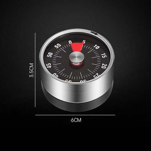 Timer Mekanisk Timer Rustfrit Stål Alarmur Visuel Timer Med Høj Alarm Magnetisk
