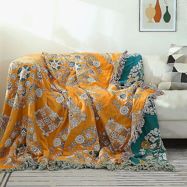 Bohemia Boho Bomuldsteppe til Sofa, Sæde, Dekoration, Støvklæde, Sengetæppe, Kontor, Bil, Seng