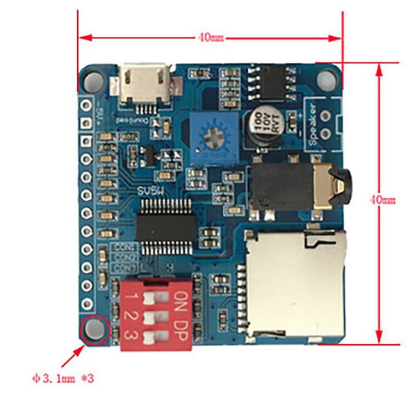Dy-sv5w Röstuppspelningsmodul för Mp3-musikspelare Röstuppspelningsförstärkare 5w Sd/tf-kort Integrera