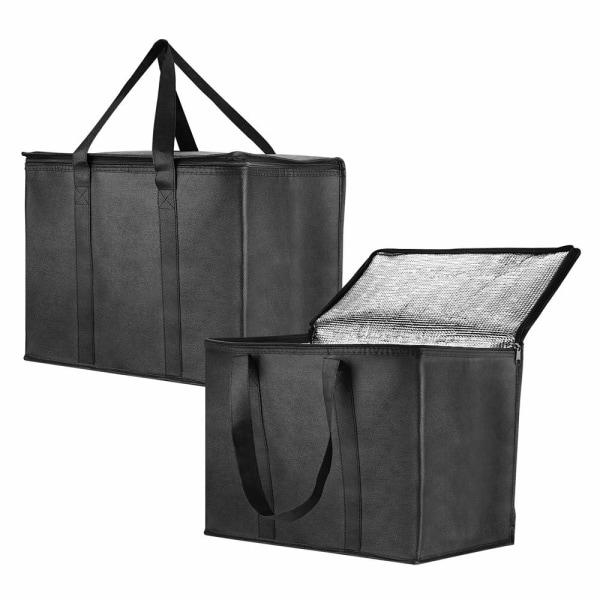 Isolert gjenbrukbar dagligvarepose for shopping, ekstra stor størrelse med solid glidelås og forsterket håndtak